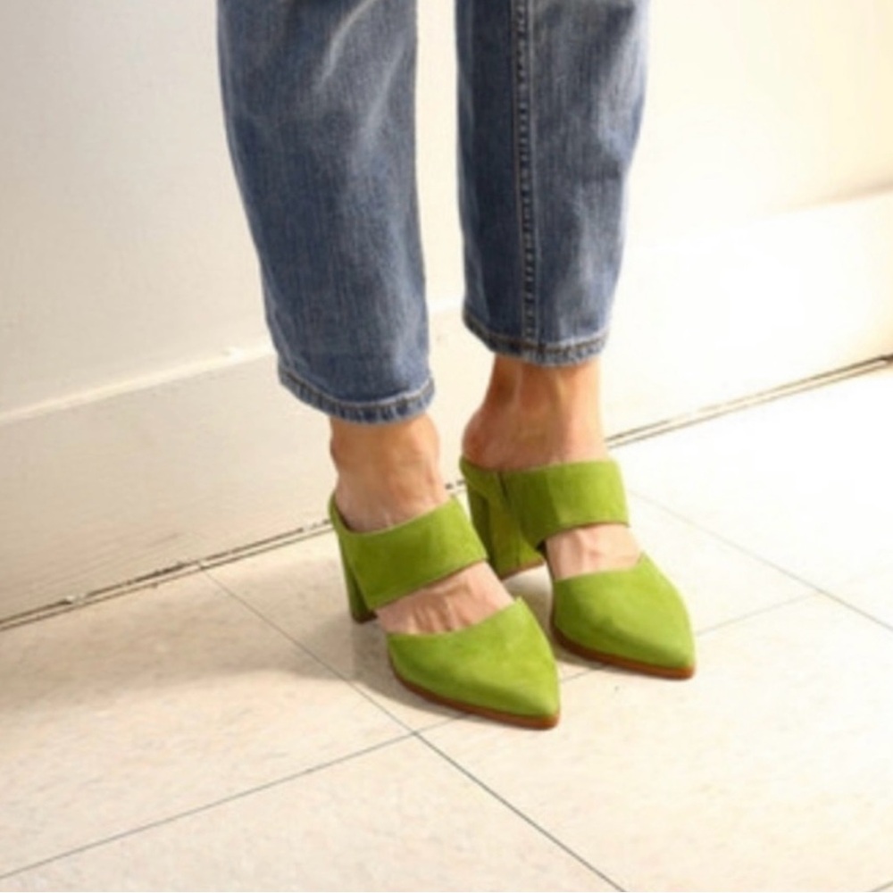Intentionally Blank Green Missy Mules